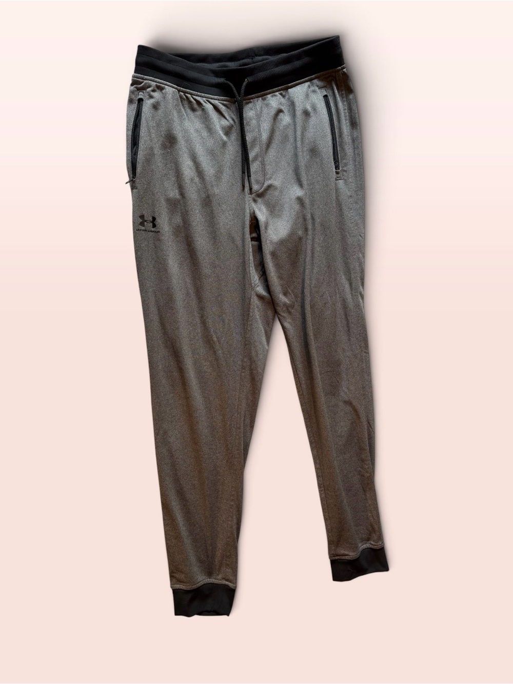 Under Armour Men's Heather Gray & Black Jogger Sweatpants